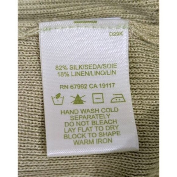 Sigrid Olsen Women's XL WICKED Pink Green Top Lightweight Knit Silk Linen Blend - Picture 4 of 16